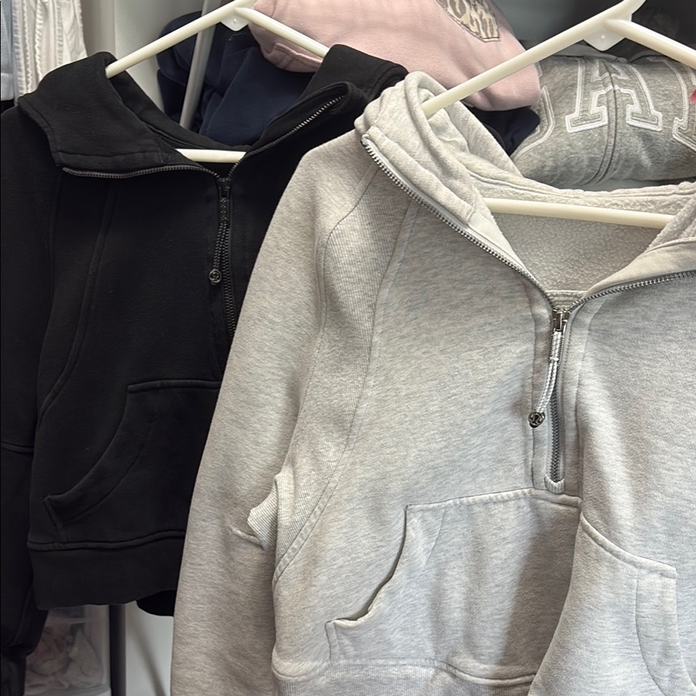 Lululemon back and grey quarter zip scuba set